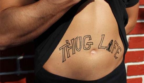 Thug Life Temporary Tattoo