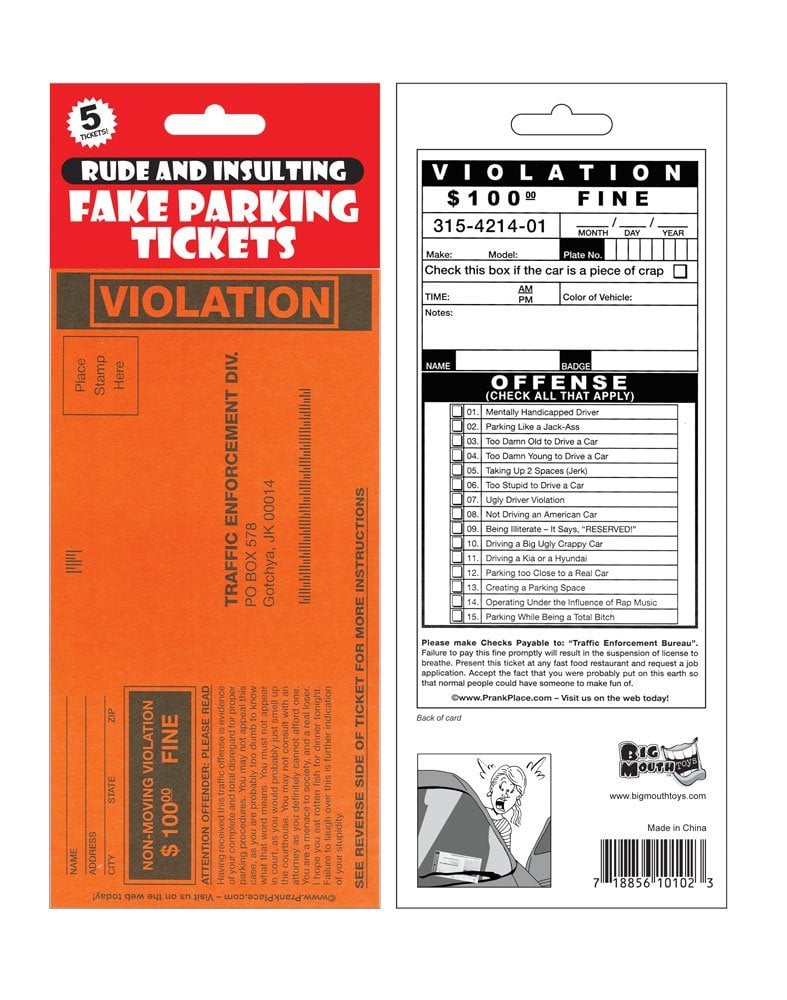 Printable Fake Parking Tickets Paul Smith
