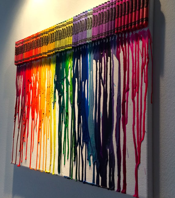 Melted Crayons on Canvas - Awesome Stuff to Buy