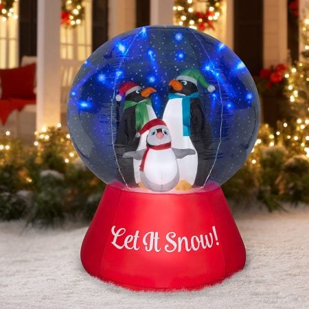 Inflatable Penguin Snow Globe for the Yard