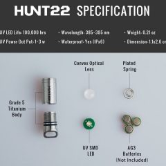 HUNT22 Tiny UV Flashlight