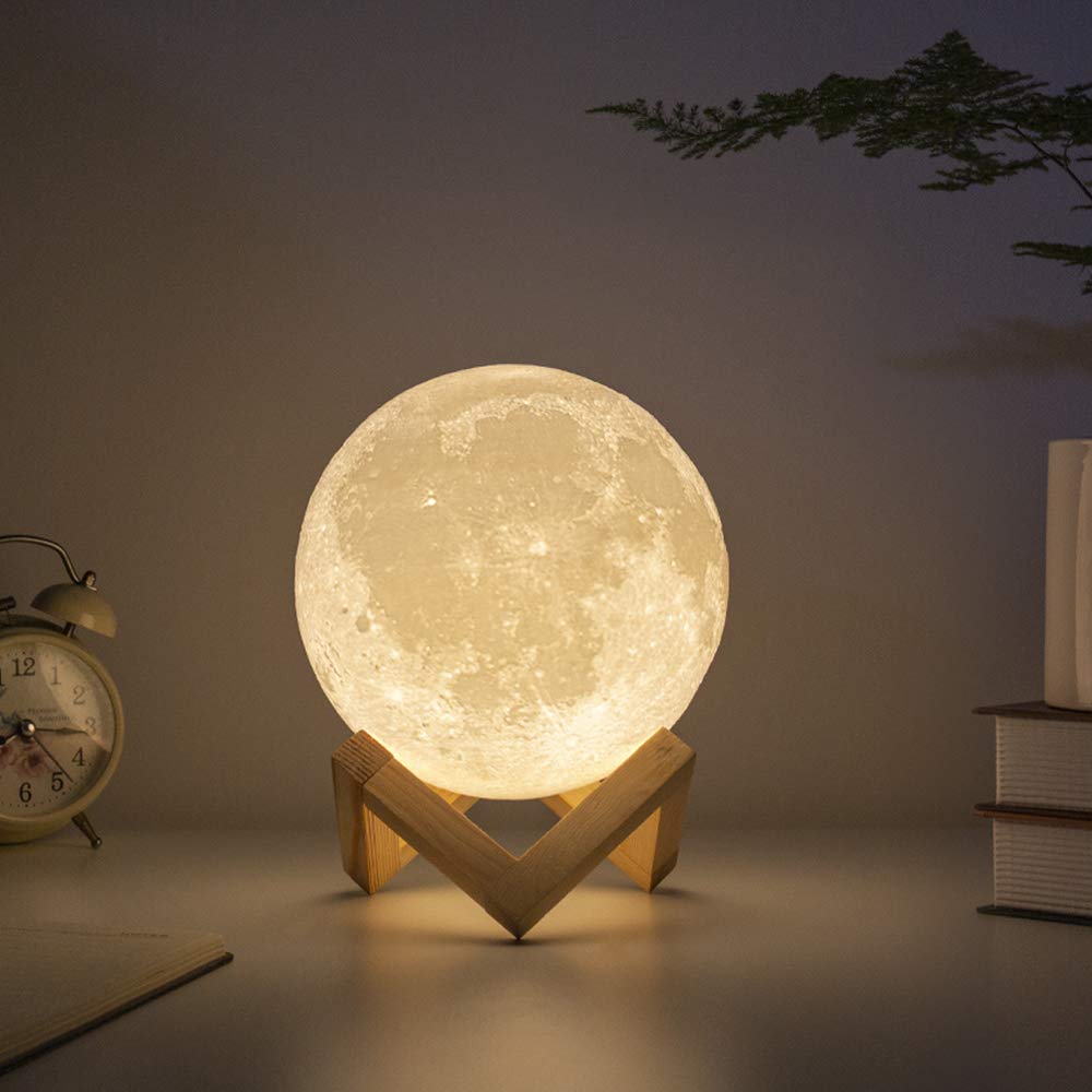 3D Moon LED Night Light 15cm Moonlight Lamp with 3 Different Colors No