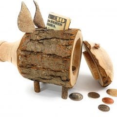 Handmade Wood Piggy Bank
