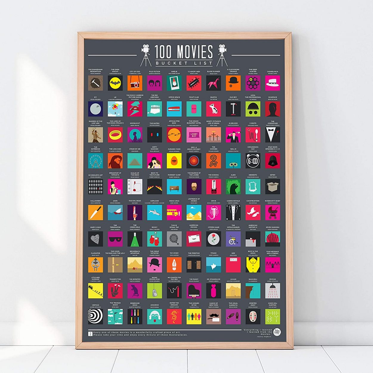 100 Bucket List Movies Scratch Off Poster