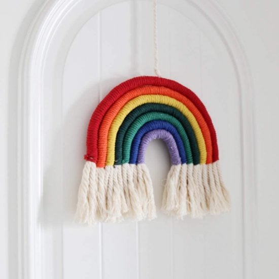 Hand-Woven Macrame Rainbow