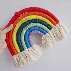 Hand-Woven Macrame Rainbow