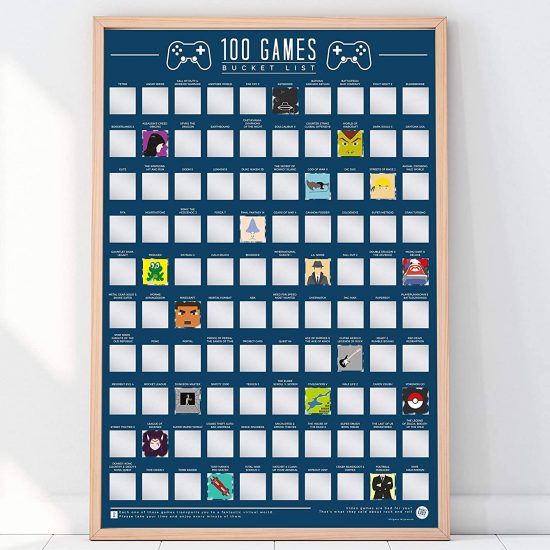 100 Bucket List Games Scratch-Off Poster