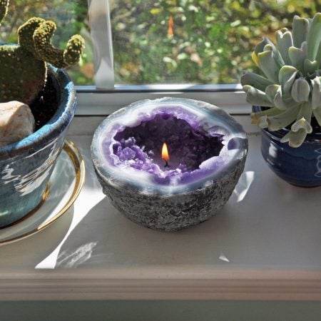 Crystal Geode Amethyst Candle