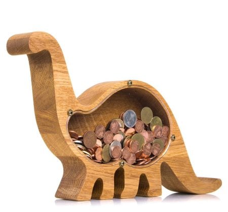 Wooden Dinosaur Piggy Bank