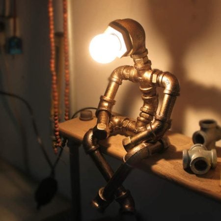 Sitting Robot Industrial Lamp