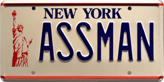 Cosmo Kramer’s Assman License Plate