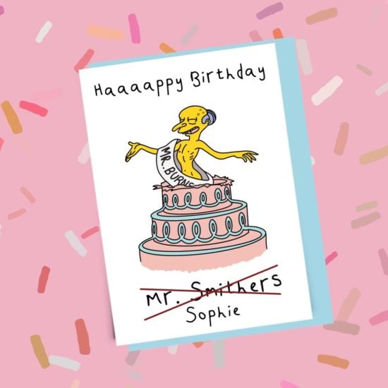 Mr. Burns Birthday Cake Card