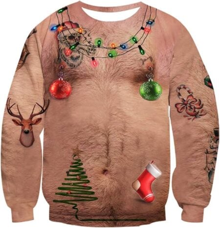 Bare Chest Ugly Christmas Sweater