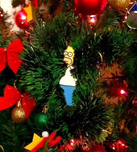 Homer In The Bushes Meme Ornament