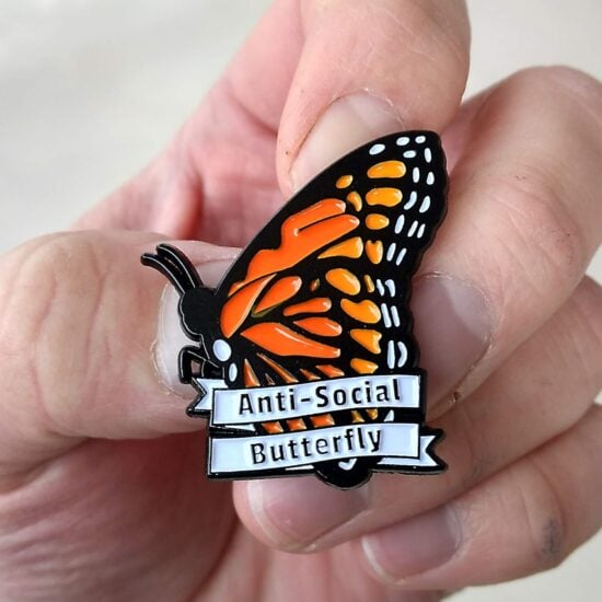 Anti-Social Butterfly Pin
