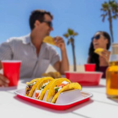 No-Mess Disposable Red Taco Party Trays