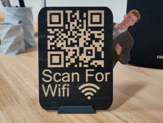 Rick Roll WiFi Prank Sign