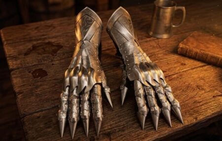 Polished Steel Dragon Claw Gauntlets